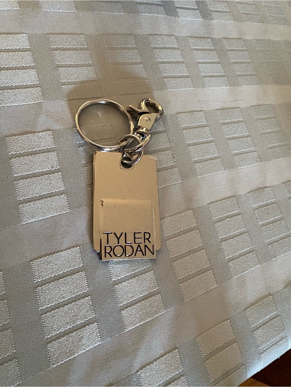 Tyler Rodan Silver Branded Metal Key chain